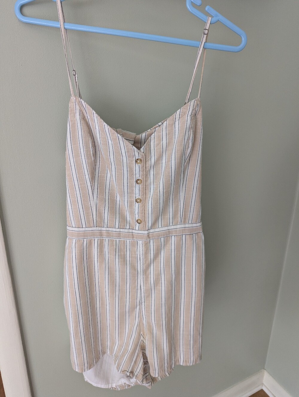 Abercrombie & Fitch Striped Tie-Back Romper 100% Cotton Size L